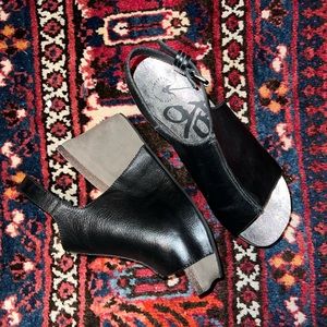 OTBT Black Leather Platform Wedge